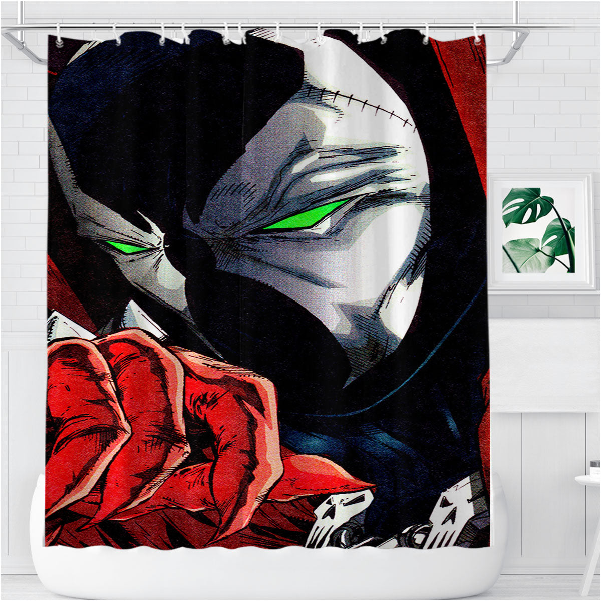Spawn Comic Spider Man Wallpaper Bathroom Shower Curtain Fabric Waterproof | 66 X 72 Inch