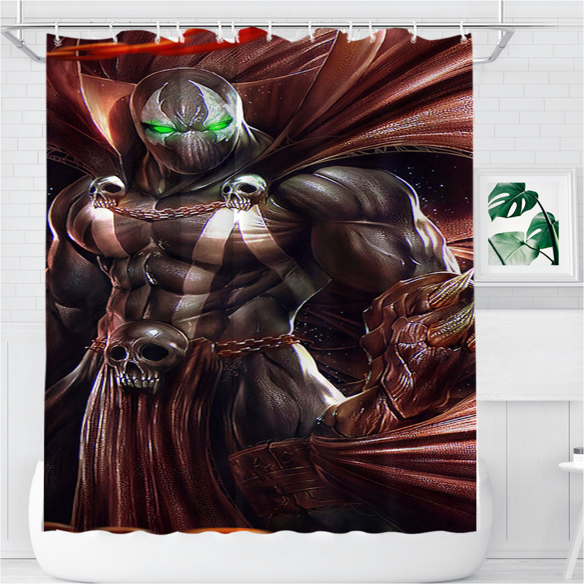 Spawn Death Marvel Chain Bathroom Shower Curtain Fabric Waterproof | 66 X 72 Inch