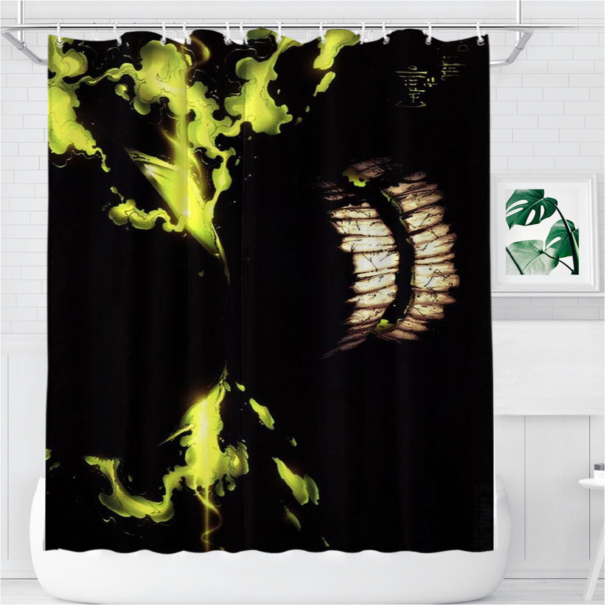 Spawn Eyes Fire Bathroom Shower Curtain Fabric Waterproof | 66 X 72 Inch