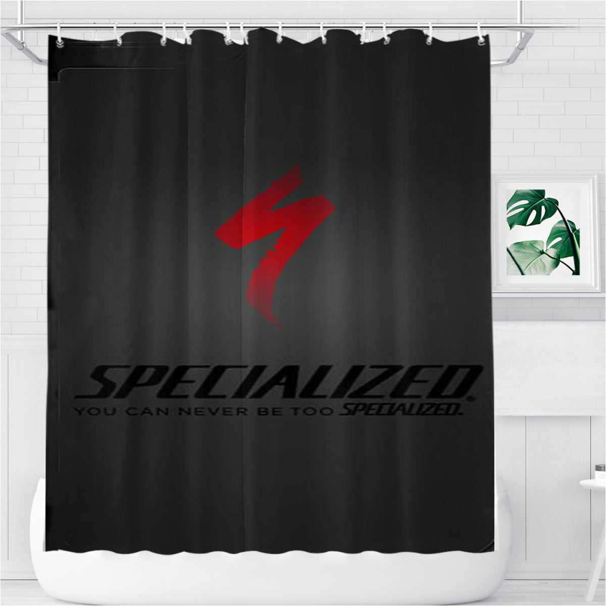 Specialized Logo Bathroom Shower Curtain Fabric Waterproof | 66 X 72 Inch
