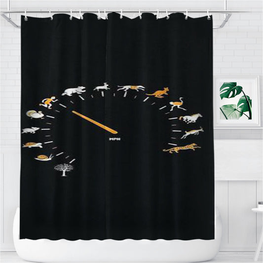 Personalized Speedometer Supersport Car Shower Curtain Farmhouse Bathroom Decor