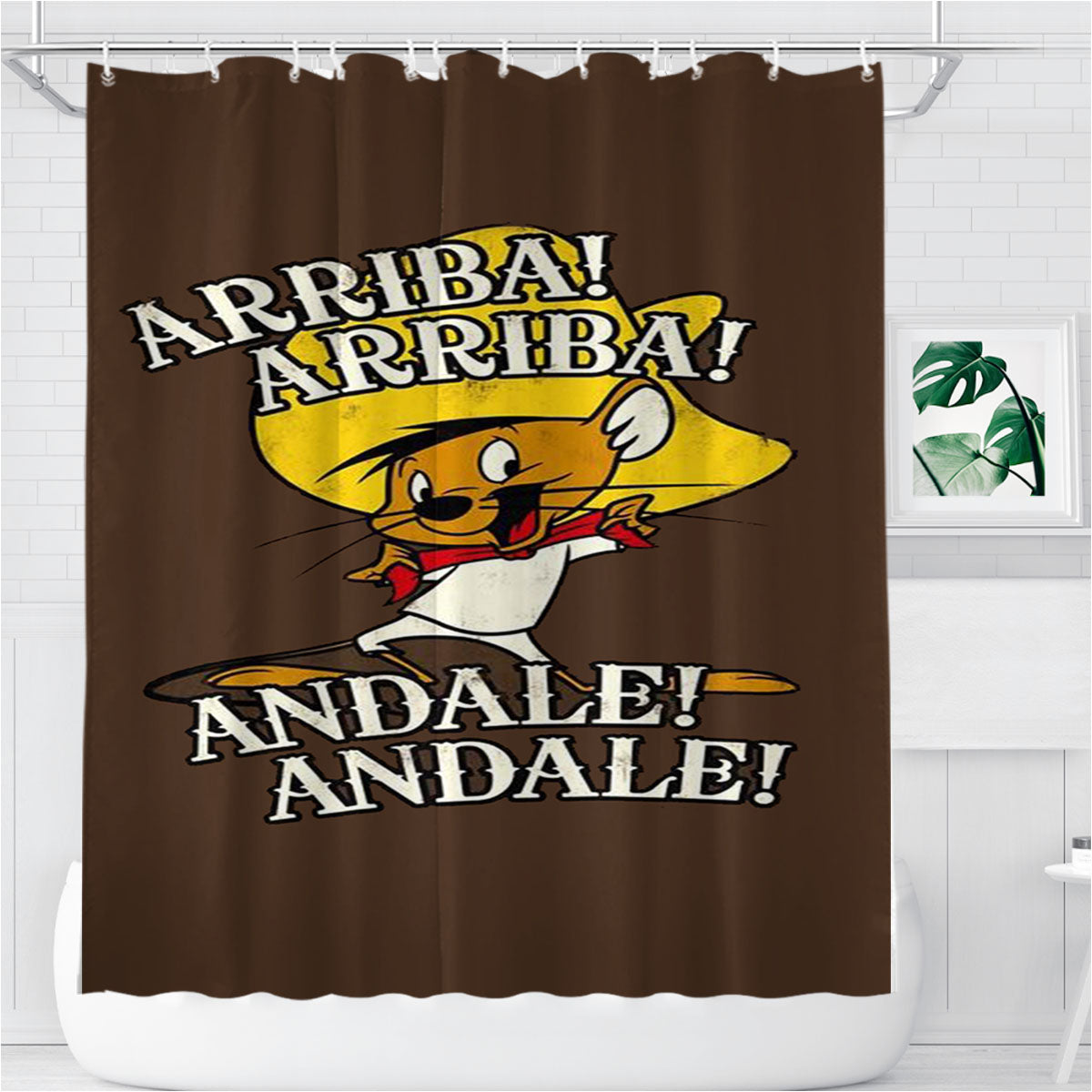 Speedy Gonzales Cartoon Bathroom Shower Curtain Fabric Waterproof | 66 X 72 Inch