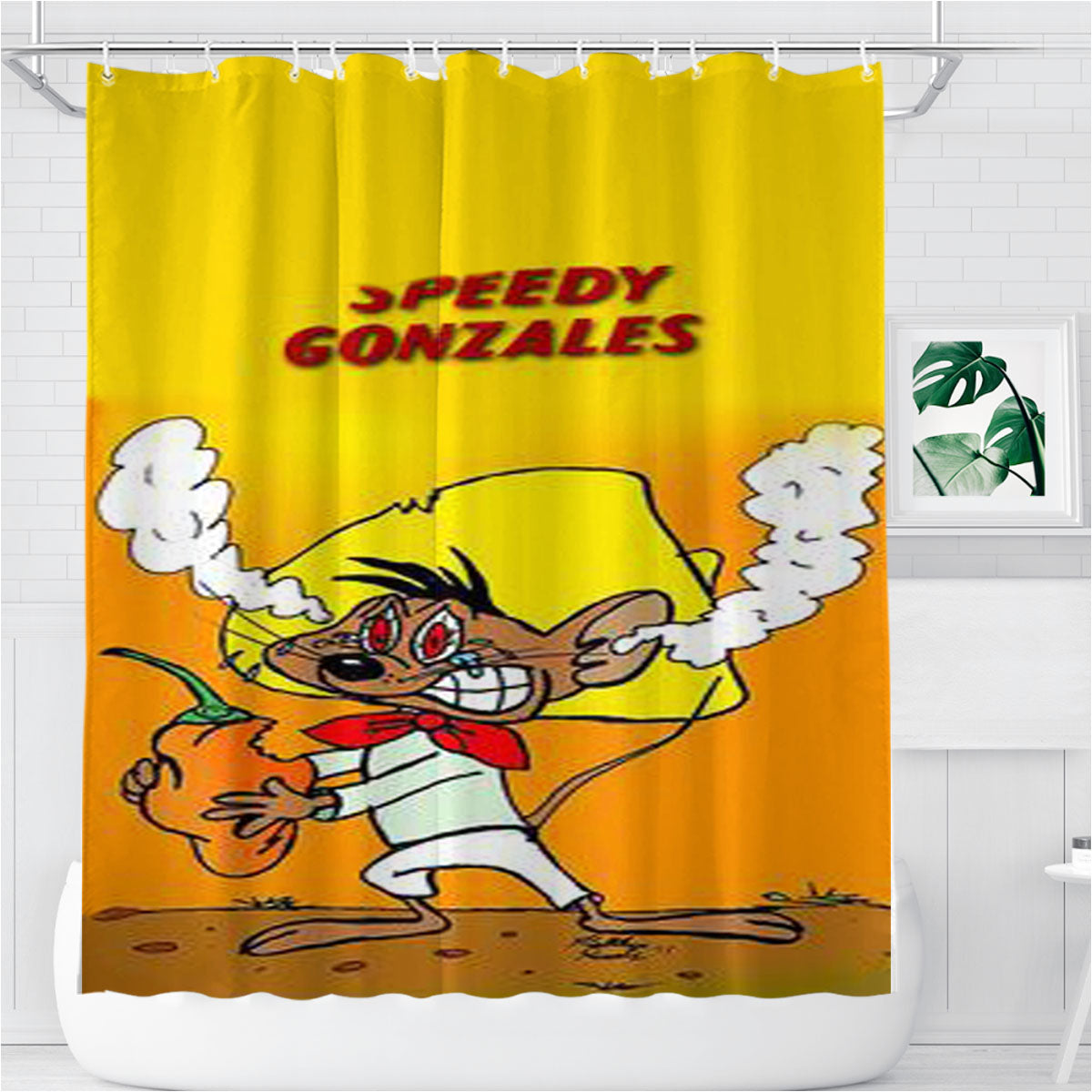 Speedy Gonzales Cartoon 2 Bathroom Shower Curtain Fabric Waterproof | 66 X 72 Inch
