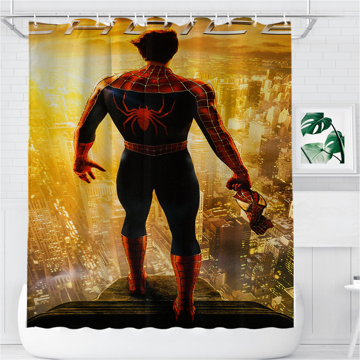 Spider Man Movie Cov Bathroom Shower Curtain Fabric Waterproof | 66 X 72 Inch