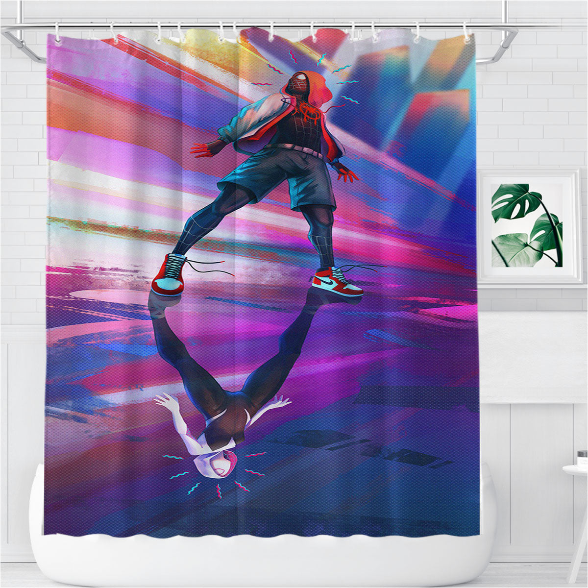 Spider Man Aesthetics Bathroom Shower Curtain Fabric Waterproof | 66 X 72 Inch