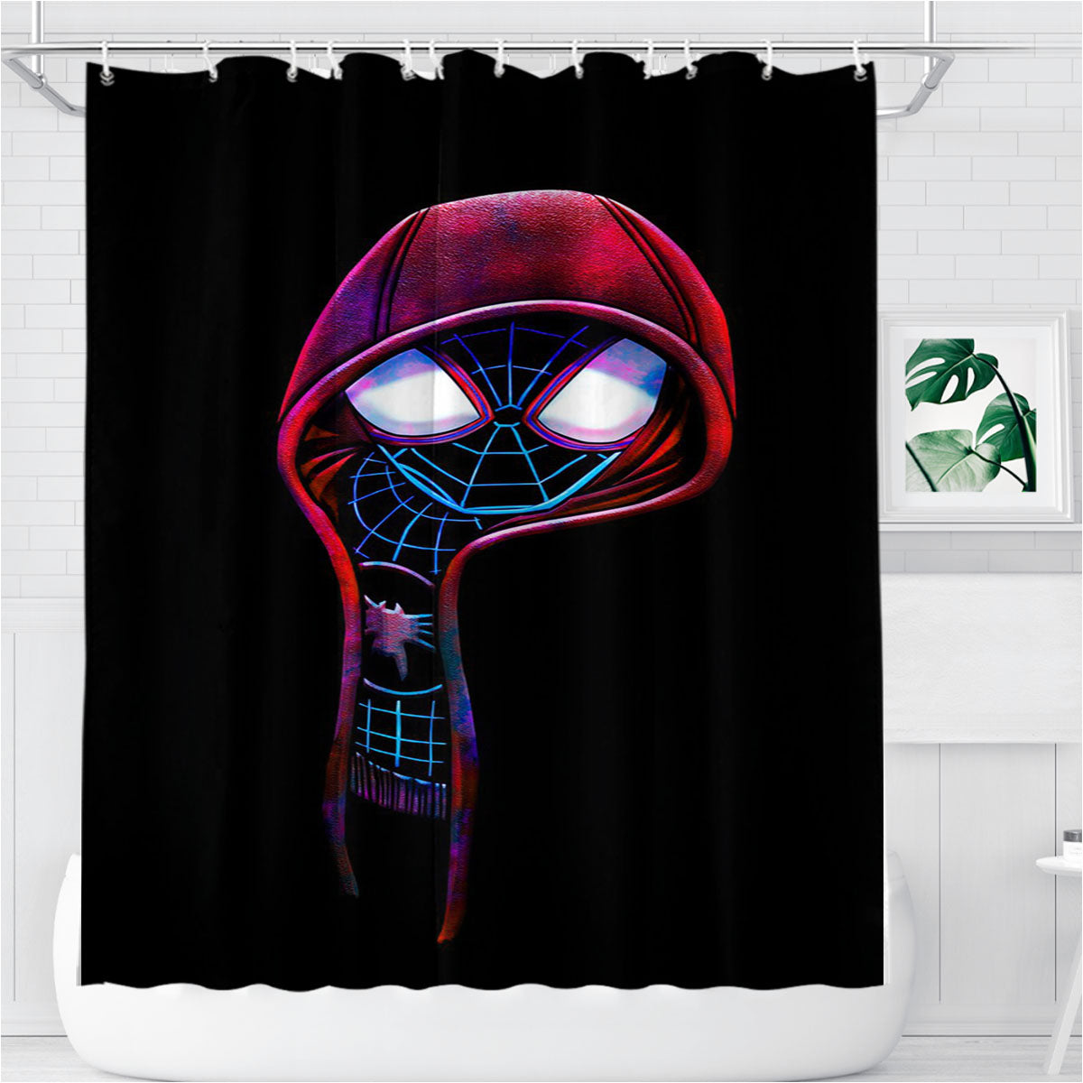Spider Man B Bathroom Shower Curtain Fabric Waterproof | 66 X 72 Inch