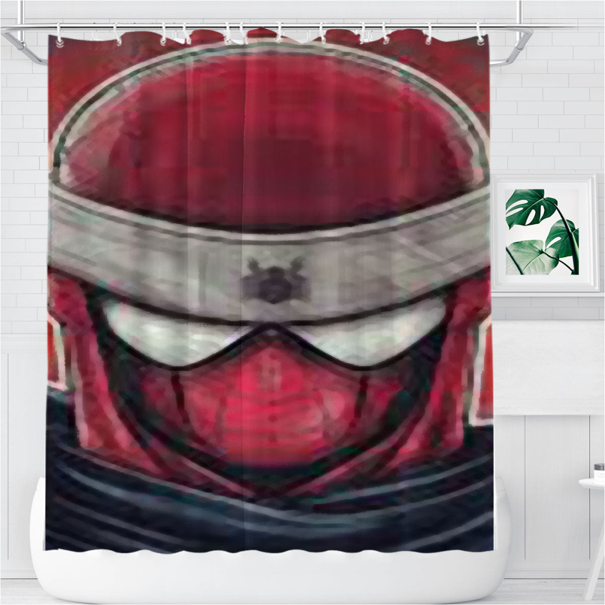 Spider Man Head Band Bathroom Shower Curtain Fabric Waterproof | 66 X 72 Inch