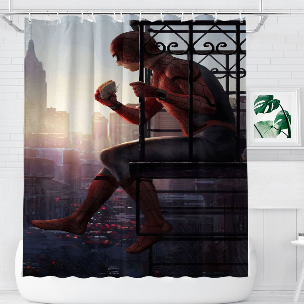 Spider Man Homecomingbread Bathroom Shower Curtain Fabric Waterproof | 66 X 72 Inch
