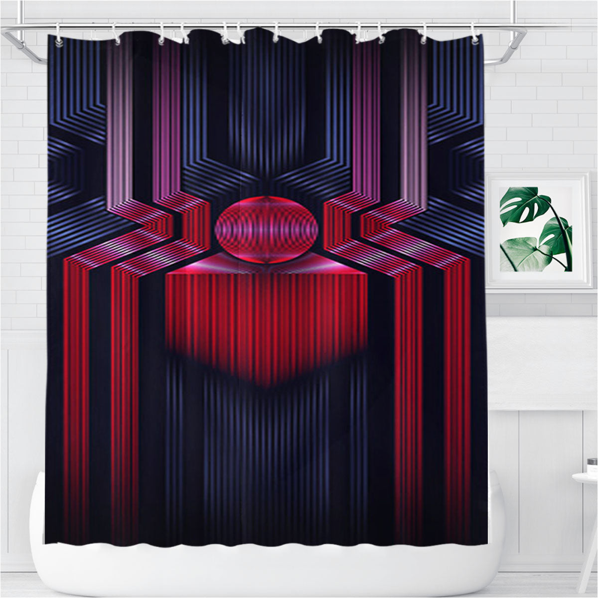 Spider Man Logo Homecoming Bathroom Shower Curtain Fabric Waterproof | 66 X 72 Inch