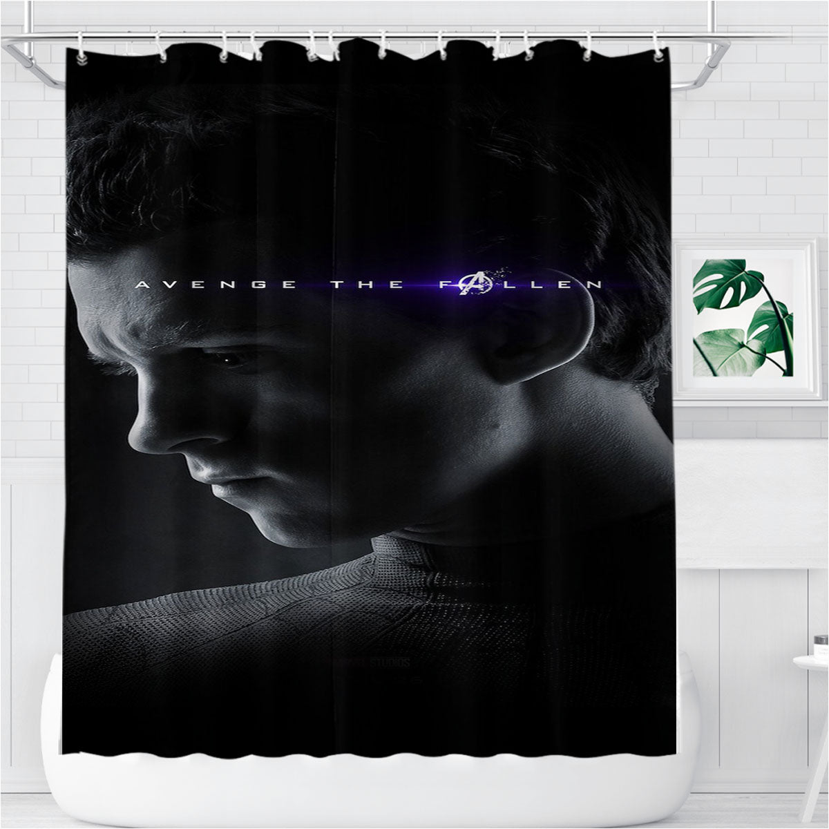 Spider Man Marvel Endgame Hero Film Poster Art Bathroom Shower Curtain Fabric Waterproof | 66 X 72 Inch