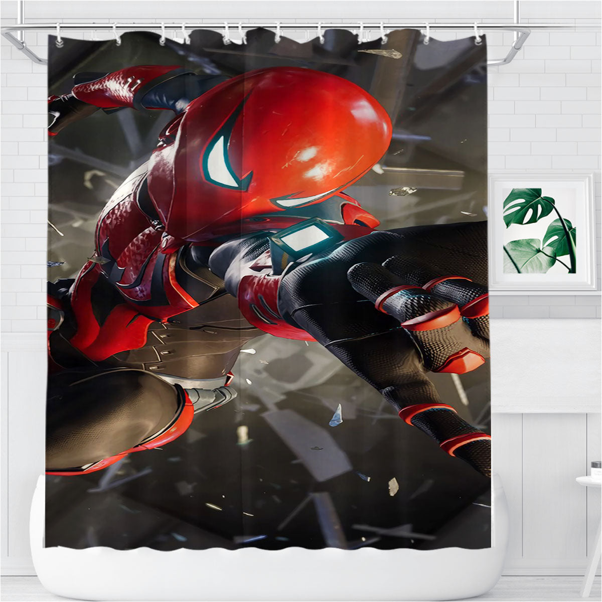 Spiderman 2018 Bathroom Shower Curtain Fabric Waterproof | 66 X 72 Inch