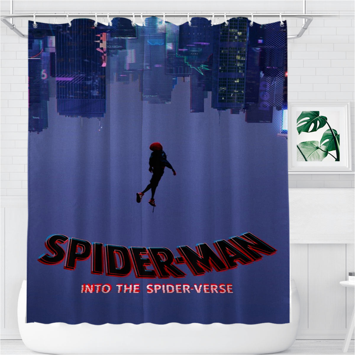 Spiderman A New Universe Bathroom Shower Curtain Fabric Waterproof | 66 X 72 Inch