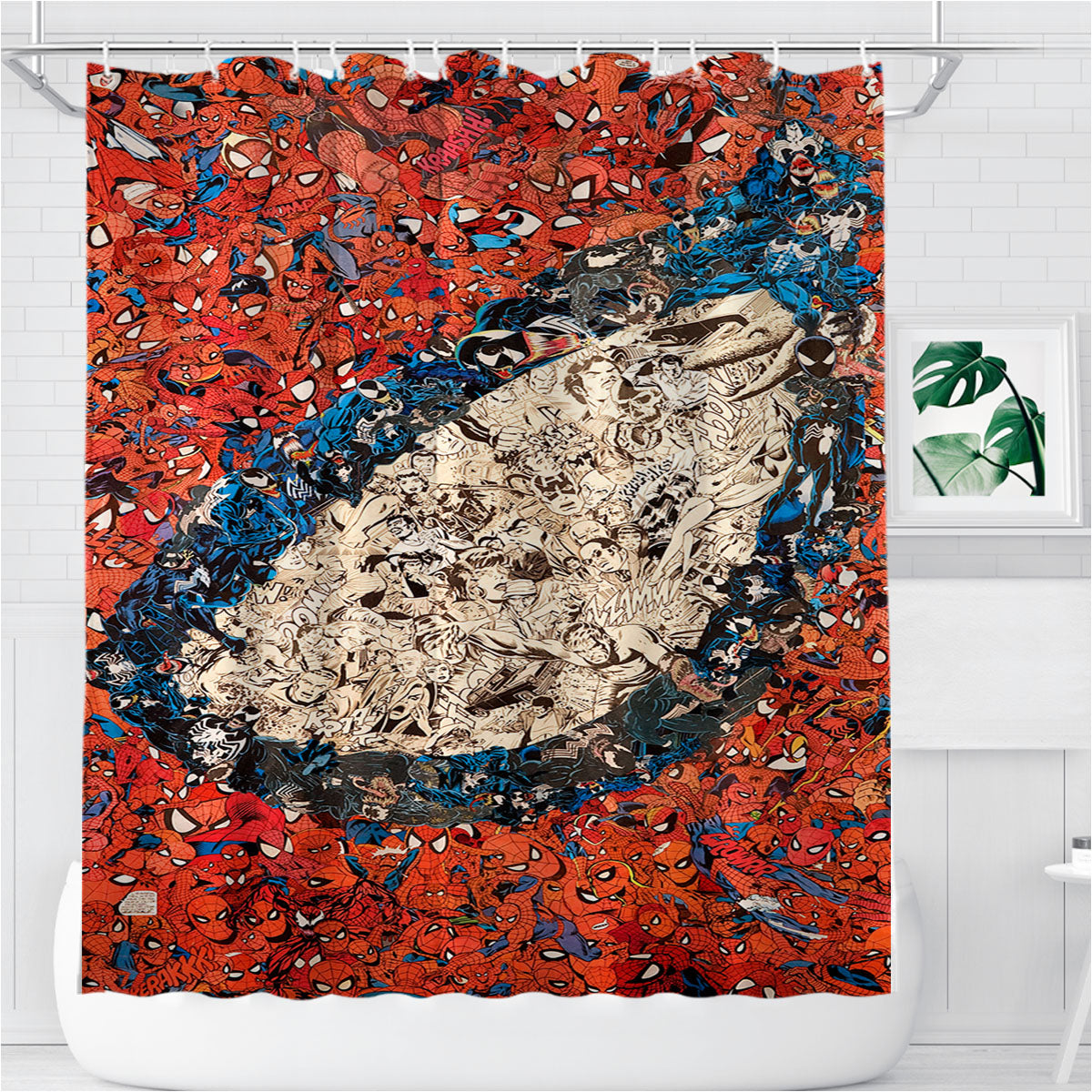 Spiderman Eye Bathroom Shower Curtain Fabric Waterproof | 66 X 72 Inch