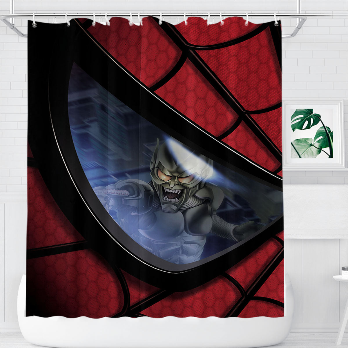Spiderman Eyes Bathroom Shower Curtain Fabric Waterproof | 66 X 72 Inch