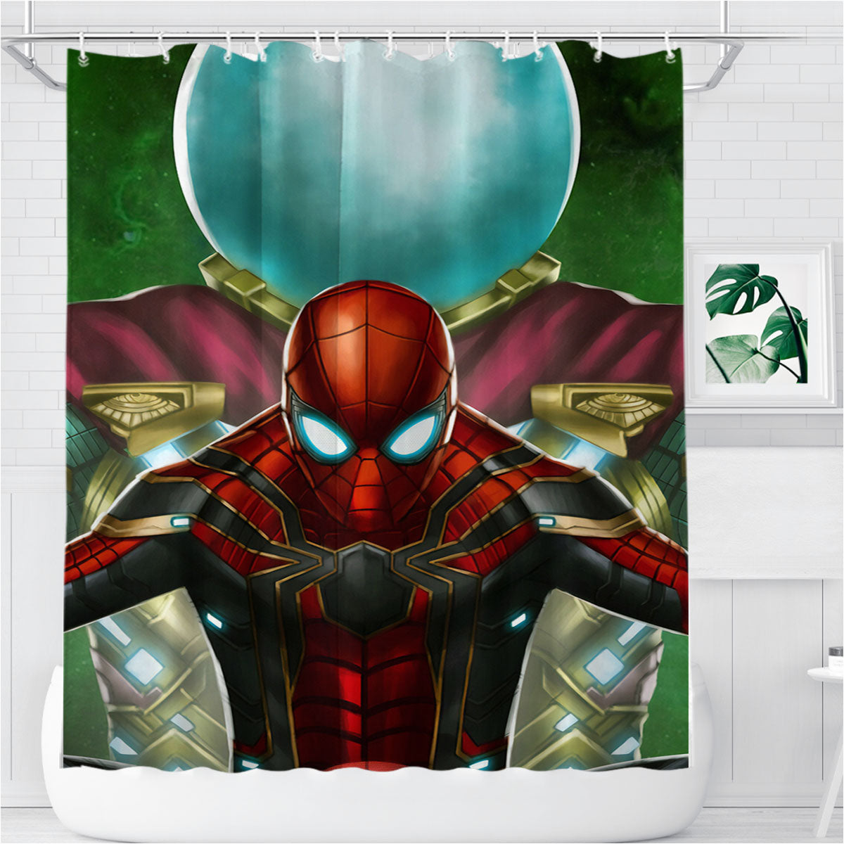 Spiderman Far From Home Mysterio Bathroom Shower Curtain Fabric Waterproof | 66 X 72 Inch