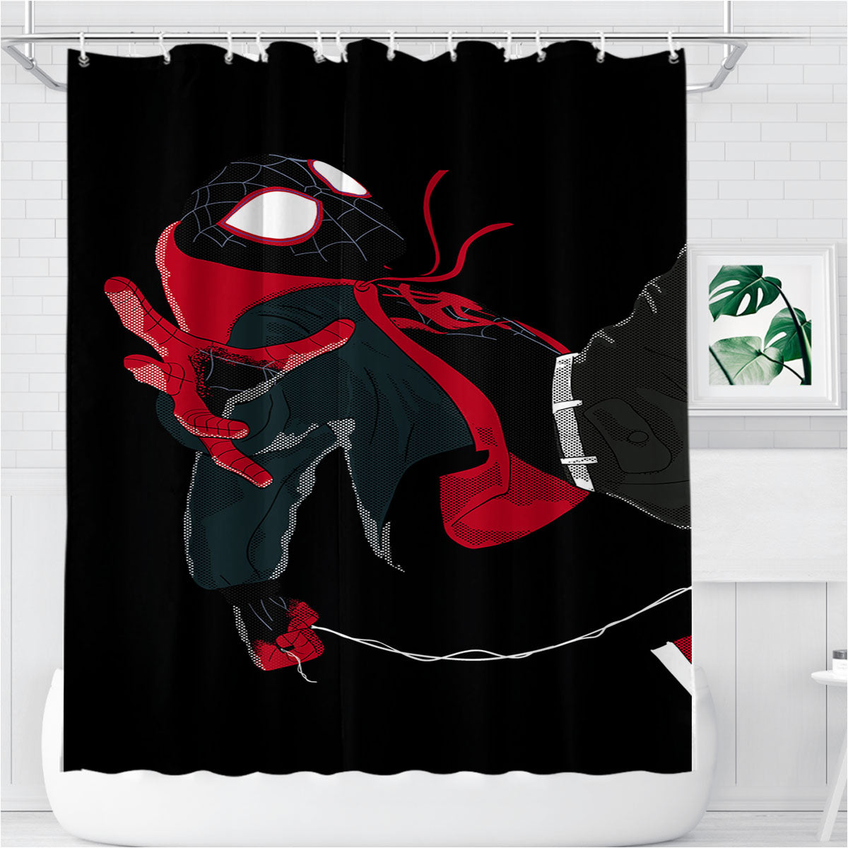 Spiderman Into The Spider V Bathroom Shower Curtain Fabric Waterproof | 66 X 72 Inch