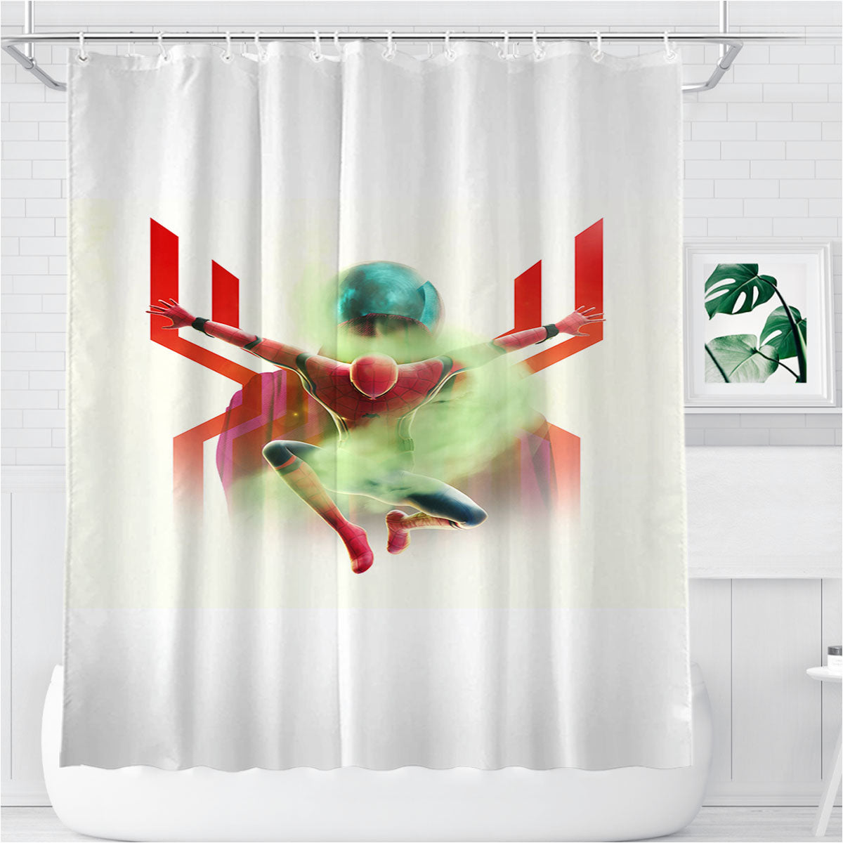 Spiderman Mysterio Spiderman Far From Home Bathroom Shower Curtain Fabric Waterproof | 66 X 72 Inch
