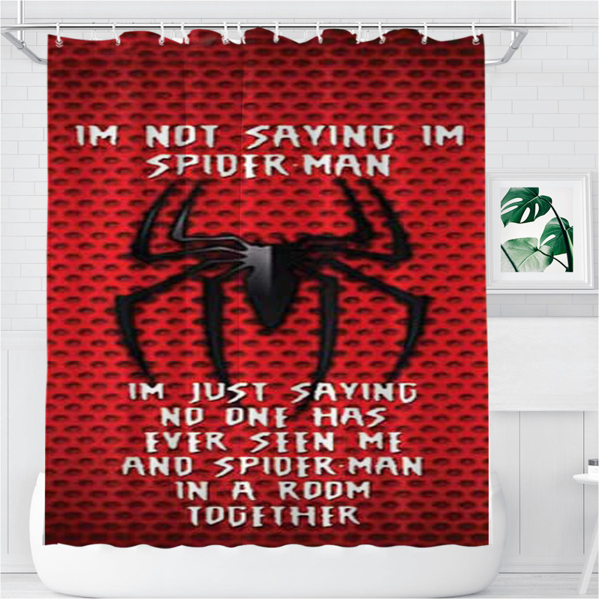 Spiderman Not Saying Bathroom Shower Curtain Fabric Waterproof | 66 X 72 Inch