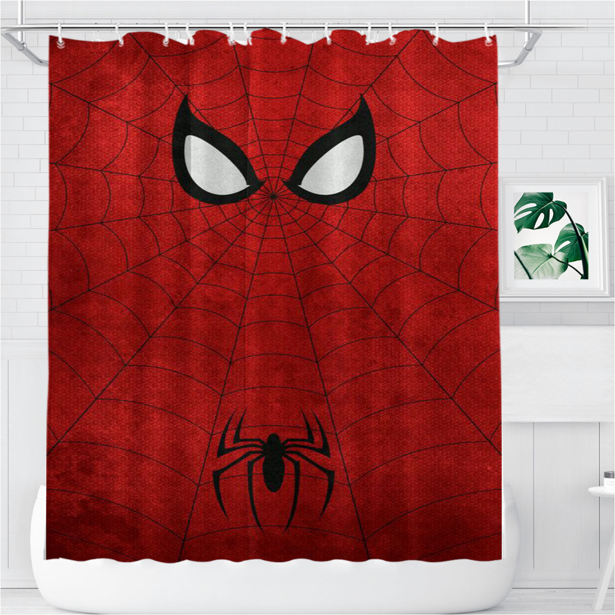 Spiderman Tonight Bathroom Shower Curtain Fabric Waterproof | 66 X 72 Inch