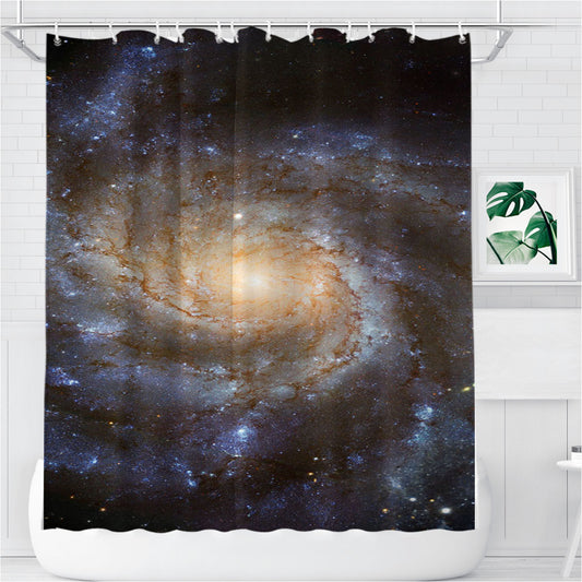 Spiral Galaxy Bathroom Shower Curtain Fabric Waterproof | 66 X 72 Inch