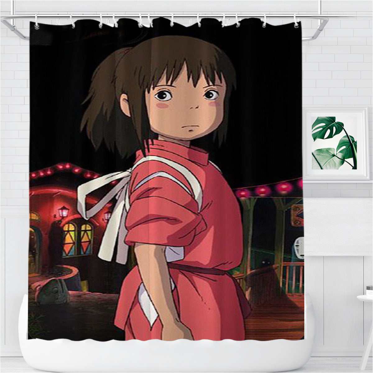 Spirited Away Anime Bathroom Shower Curtain Fabric Waterproof | 66 X 72 Inch
