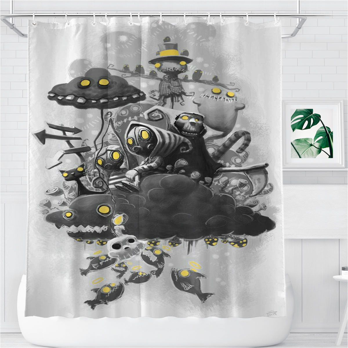 Spirkle Wine Bathroom Shower Curtain Fabric Waterproof | 66 X 72 Inch