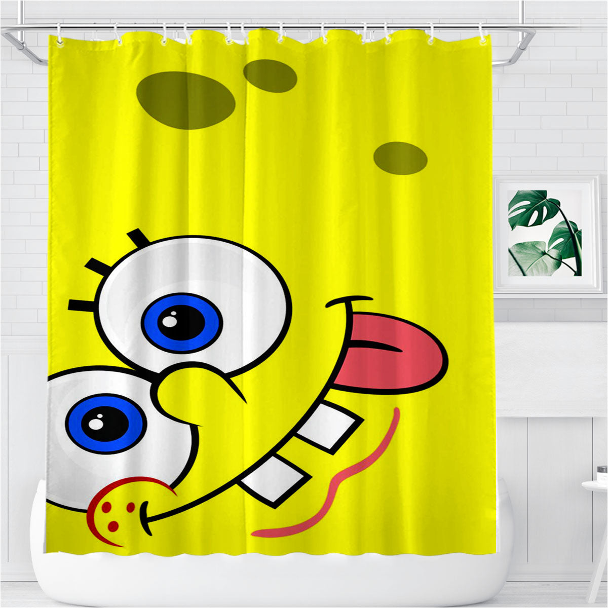 Spongebob Squarepants Bathroom Shower Curtain Fabric Waterproof | 66 X 72 Inch