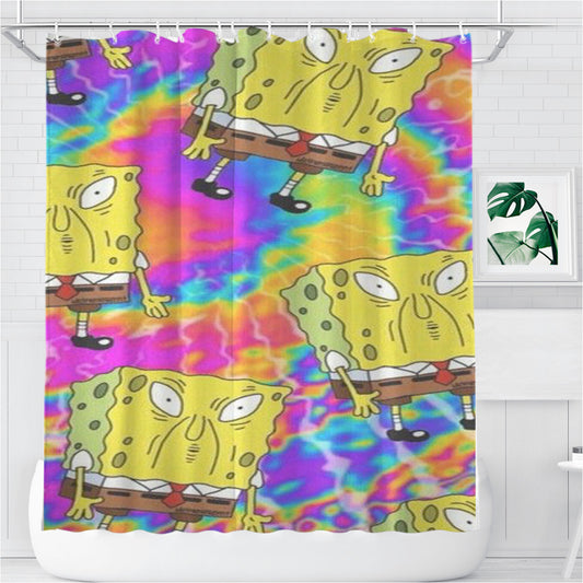 Personalized Spongebob Trippy Acid Fantasy Pattern Shower Curtain Farmhouse Bathroom Decor
