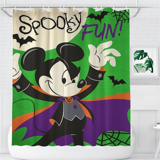 Personalized Spooky Fun Mickey Shower Curtain Farmhouse Bathroom Decor