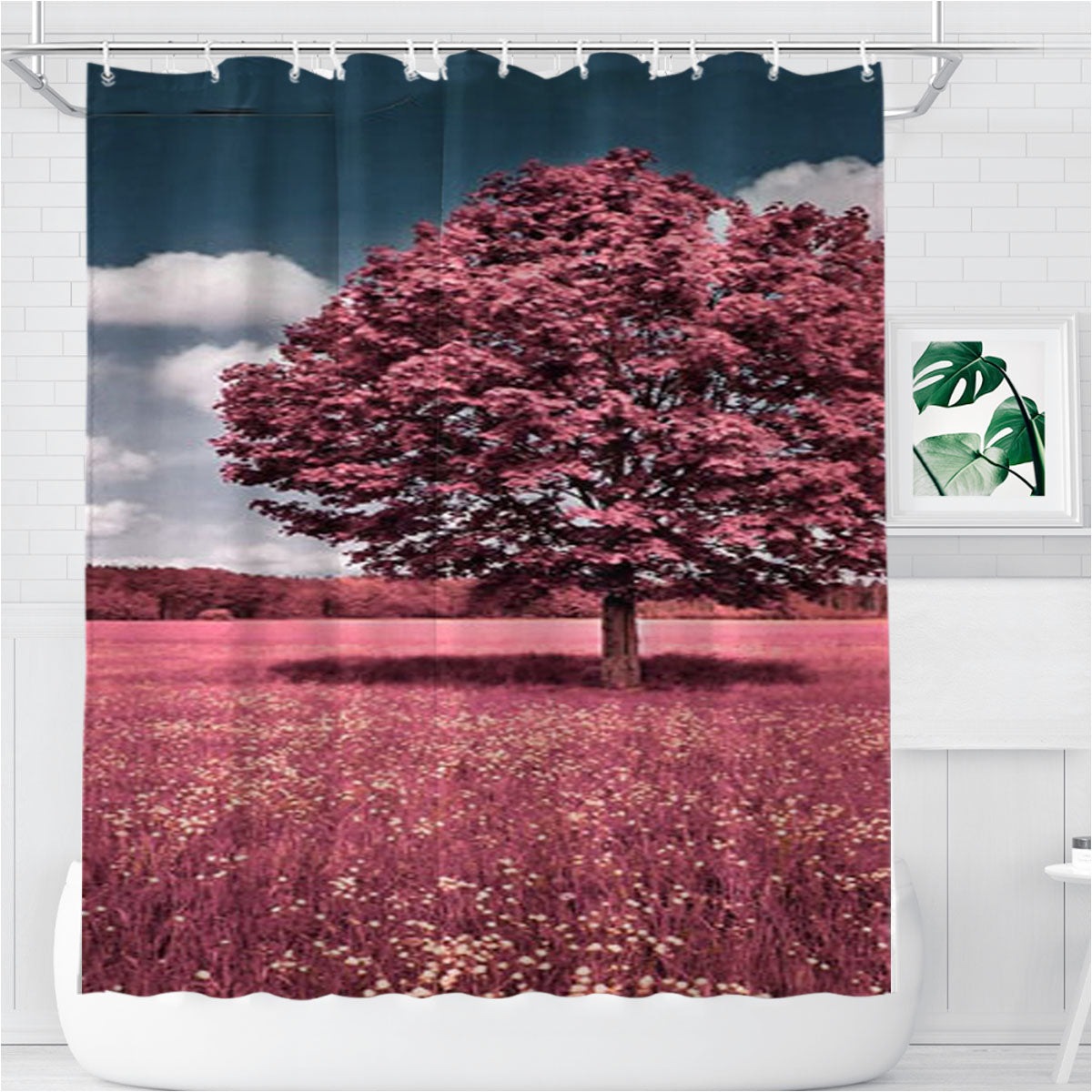 Spring Bathroom Shower Curtain Fabric Waterproof | 66 X 72 Inch