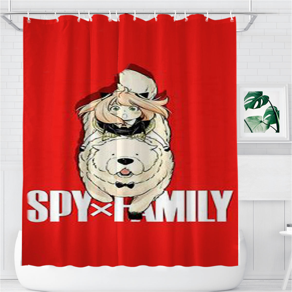 Spy X Family Anya And Bond Bathroom Shower Curtain Fabric Waterproof | 66 X 72 Inch