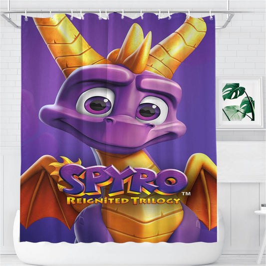 Personalized Spyro Reignited Trilogy Playstation Game Shower Curtain Farmhouse Bathroom Decor