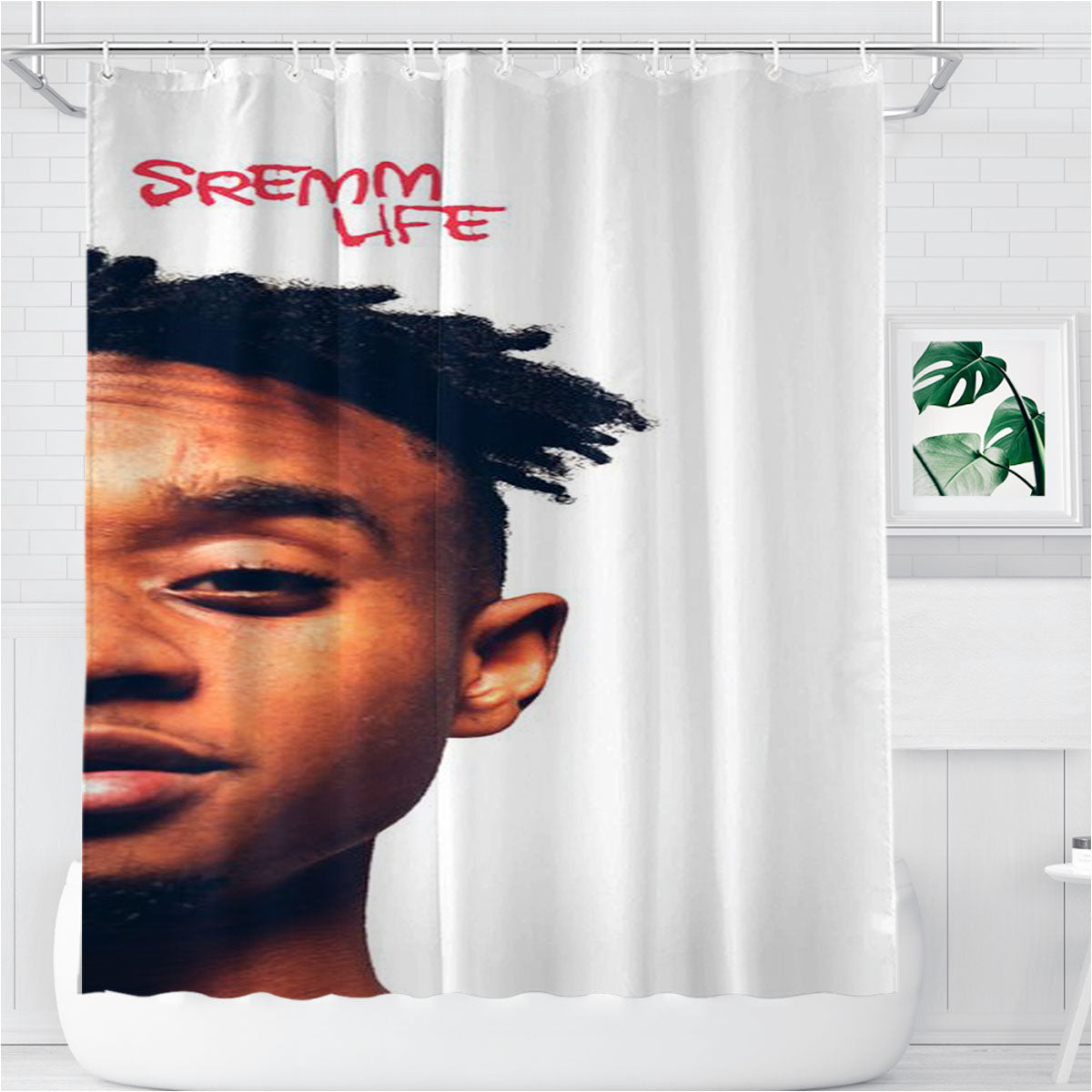 Srem Life Bathroom Shower Curtain Fabric Waterproof | 66 X 72 Inch