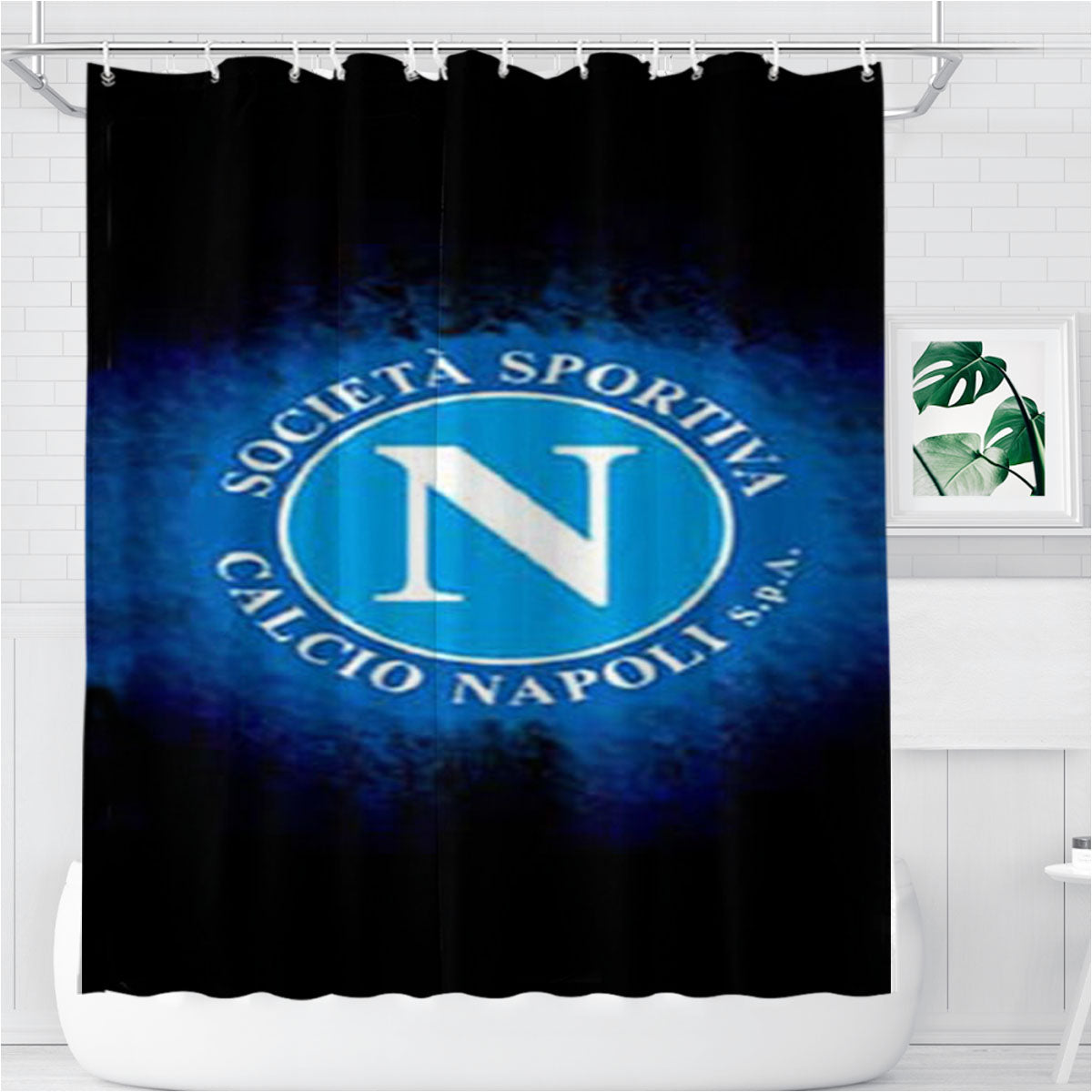 Ssc Napoli Bathroom Shower Curtain Fabric Waterproof | 66 X 72 Inch