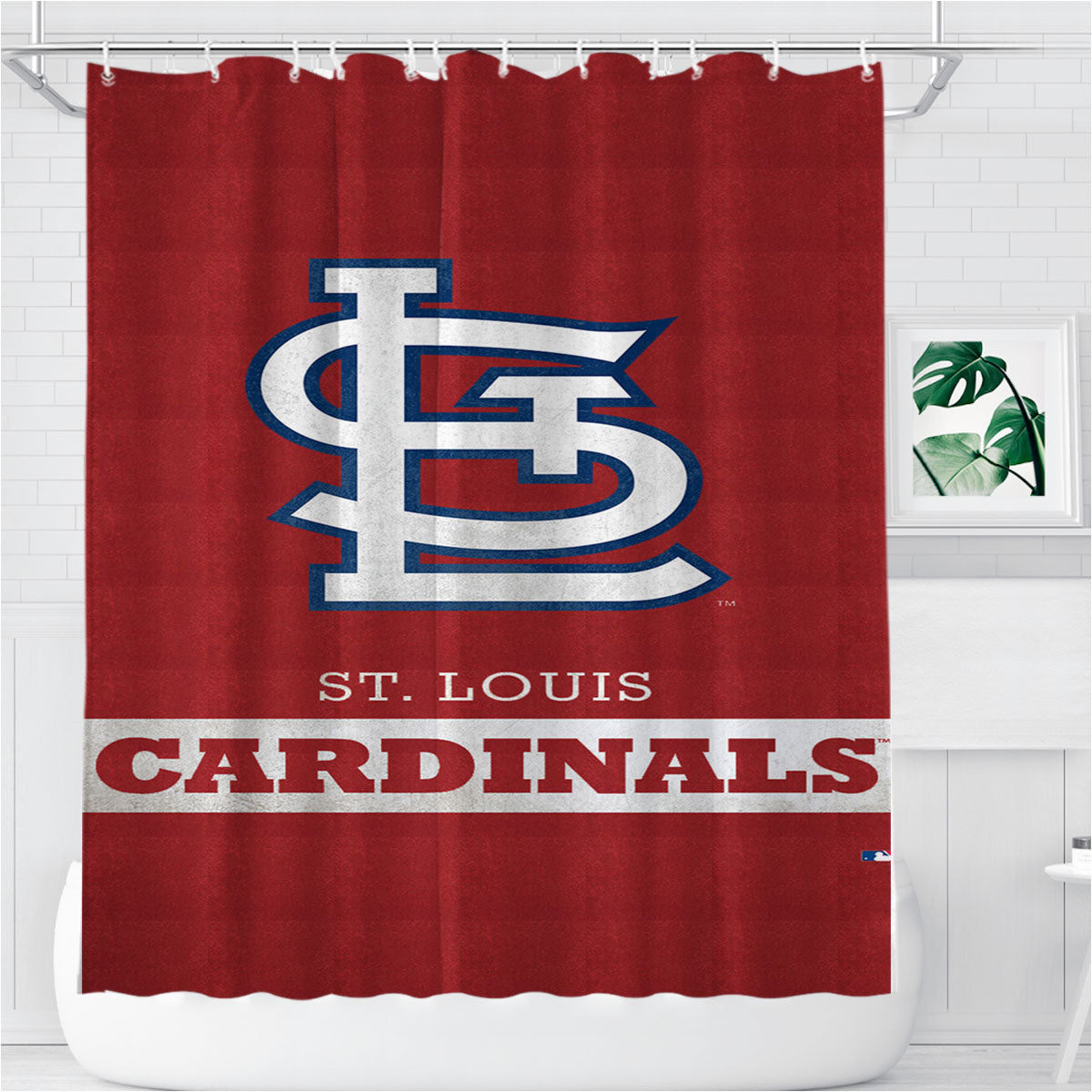 St Louis Cardinals Logo Bathroom Shower Curtain Fabric Waterproof | 66 X 72 Inch