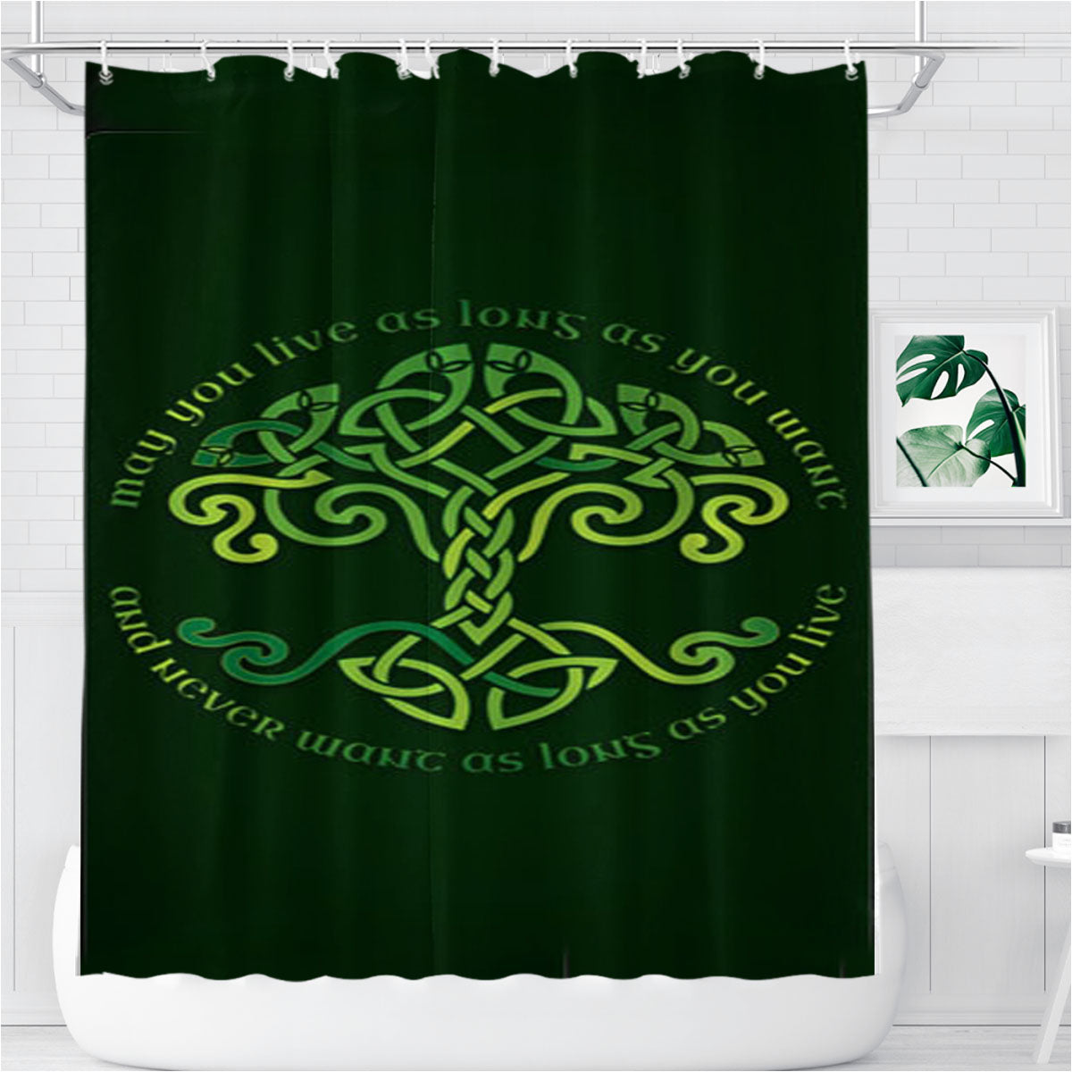 St Patricks Day Quotes Bathroom Shower Curtain Fabric Waterproof | 66 X 72 Inch