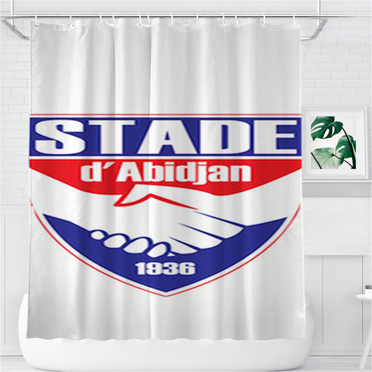Stade D Abidjan White Bathroom Shower Curtain Fabric Waterproof | 66 X 72 Inch