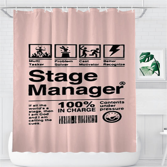 Personalized Stage Manager Musical Theatre Thespian Christmas Gift Shower Curtain Farmhouse Bathroom Decor