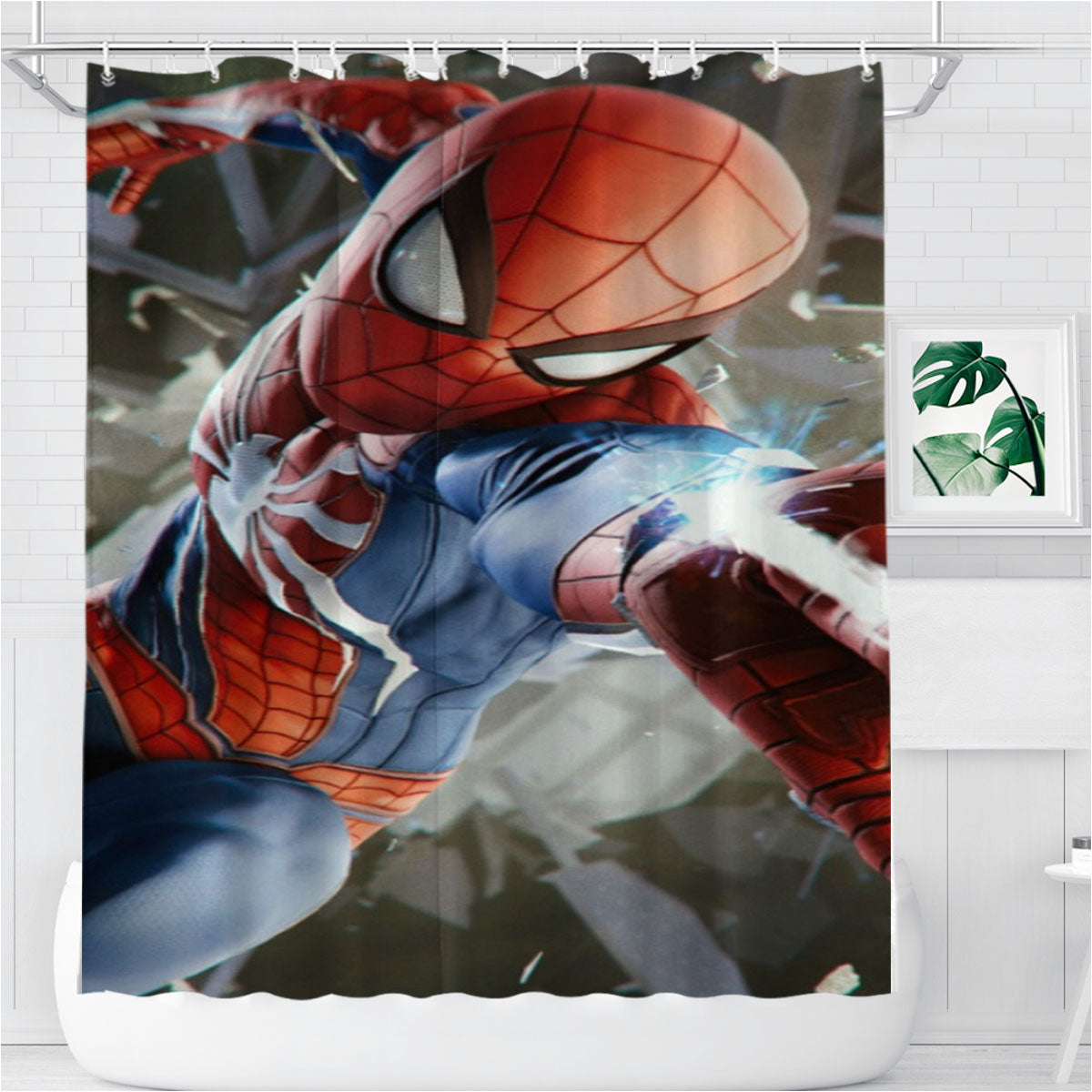 Stan Lee Talks About Spider Man Bathroom Shower Curtain Fabric Waterproof | 66 X 72 Inch