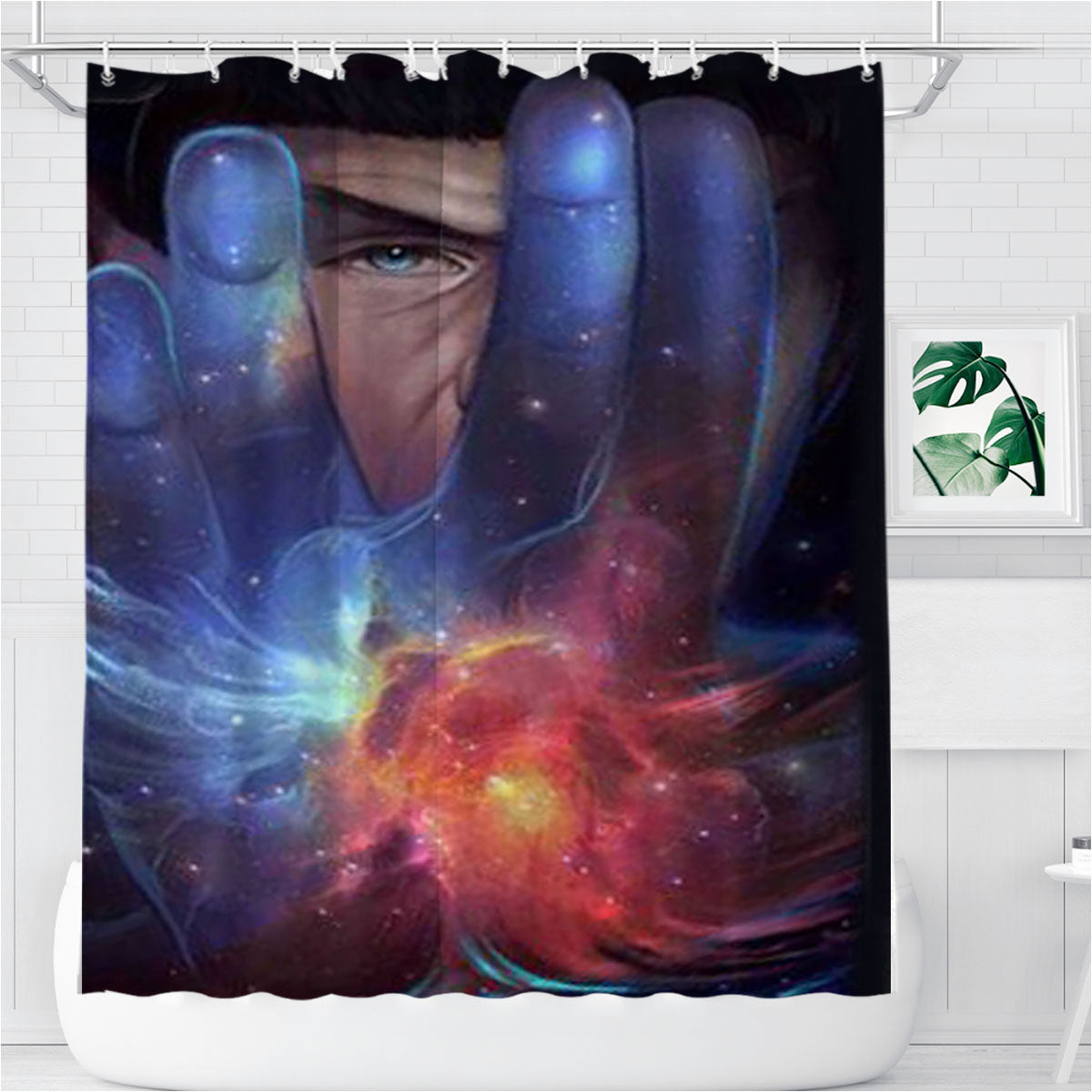 Star Trek Leonard Nimor Galaxy Bathroom Shower Curtain Fabric Waterproof | 66 X 72 Inch