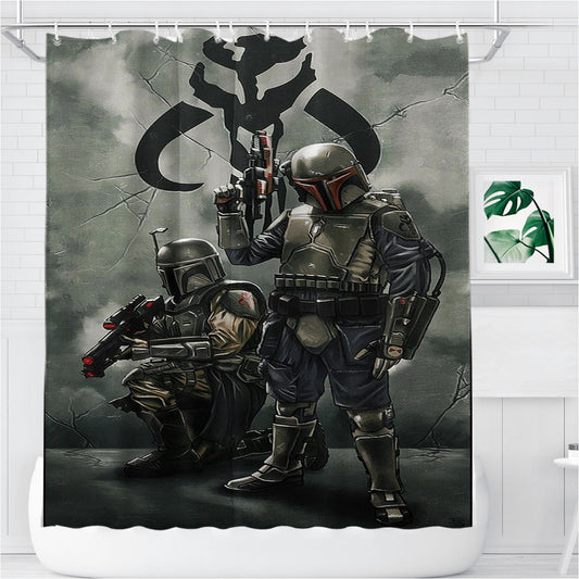Personalized Star Wars Boba Fett 3 Shower Curtain Farmhouse Bathroom Decor