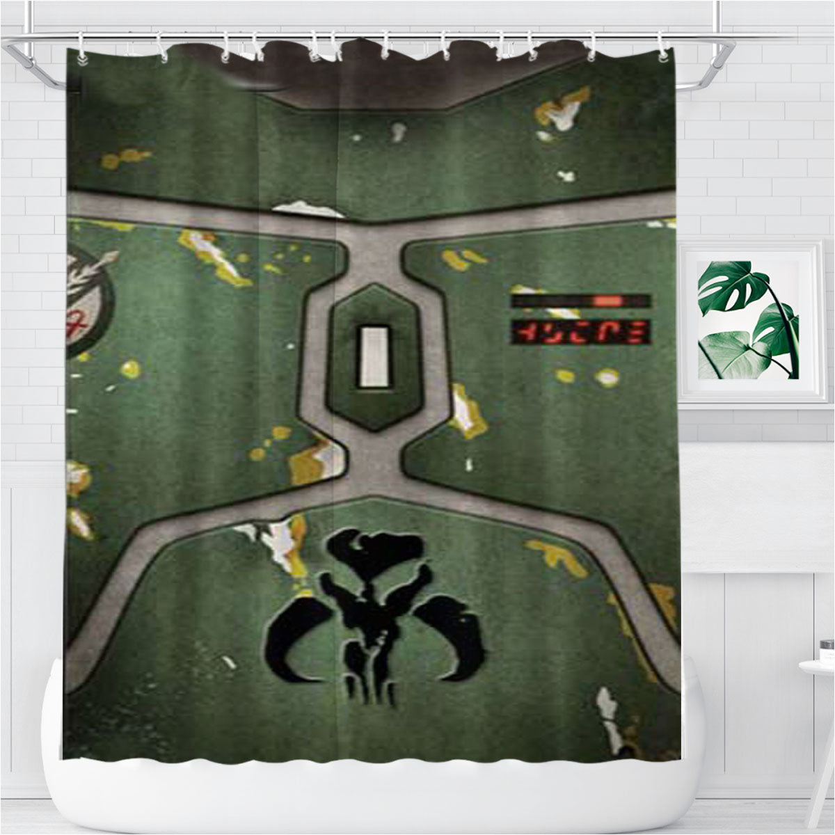 Star Wars Boba Fett Armor Bathroom Shower Curtain Fabric Waterproof | 66 X 72 Inch