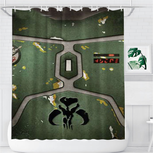 Personalized Star Wars Boba Fett Armor Shower Curtain Farmhouse Bathroom Decor