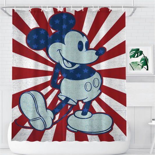 Personalized Starburst Mickey Shower Curtain Farmhouse Bathroom Decor