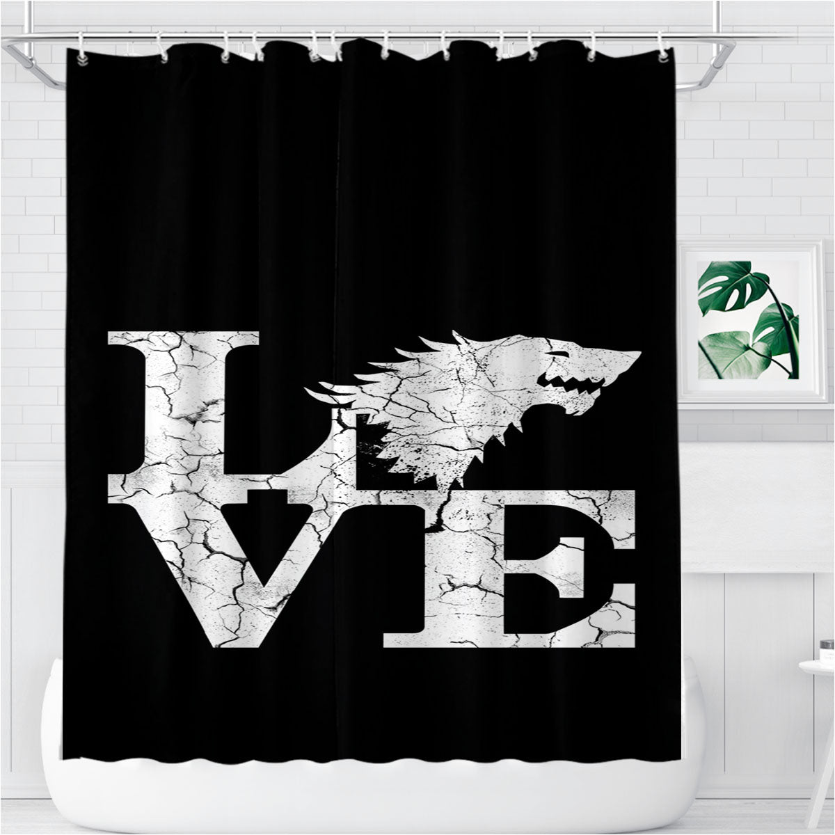 Stark Game Of Throne Bathroom Shower Curtain Fabric Waterproof | 66 X 72 Inch