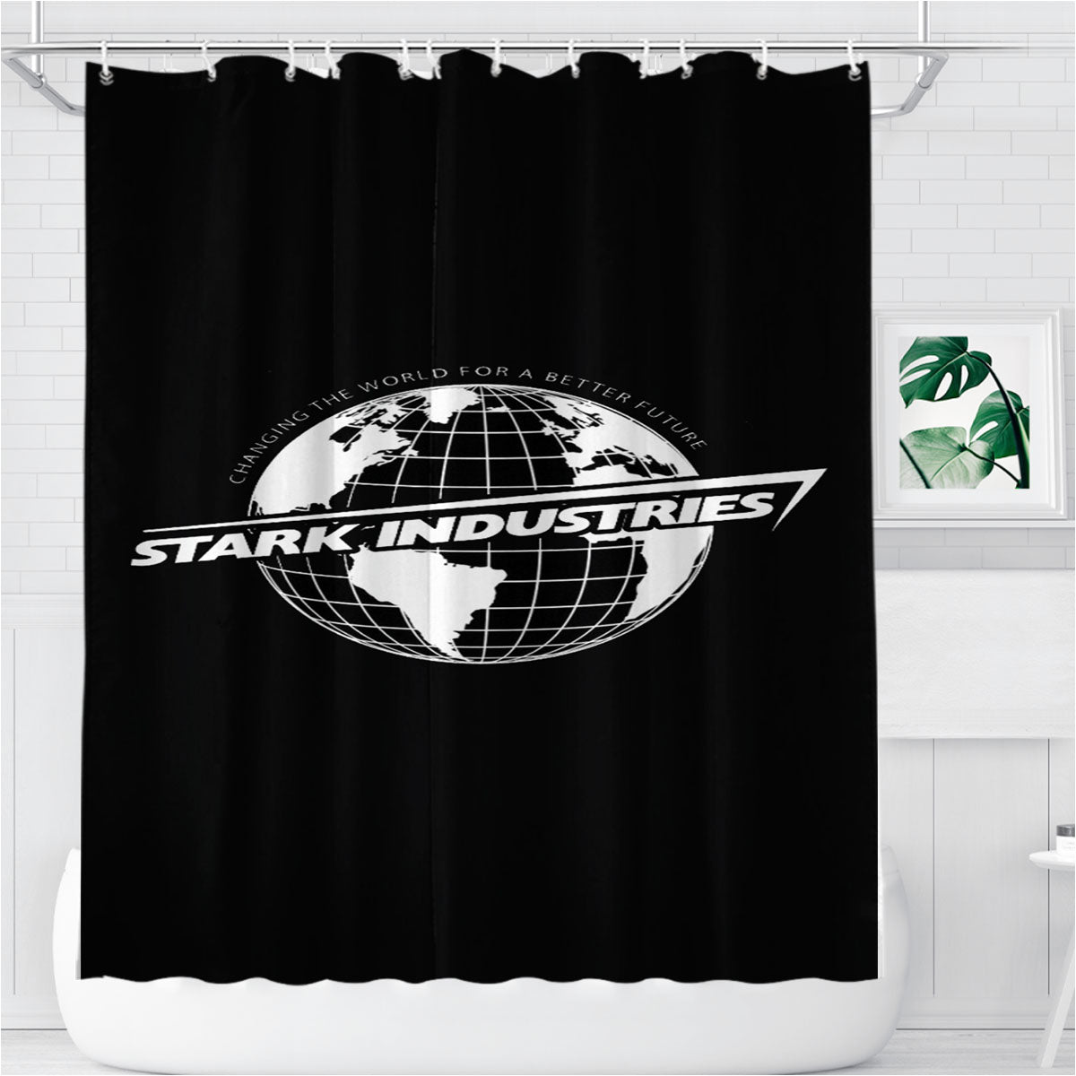 Stark Industries Iron Man Bathroom Shower Curtain Fabric Waterproof | 66 X 72 Inch