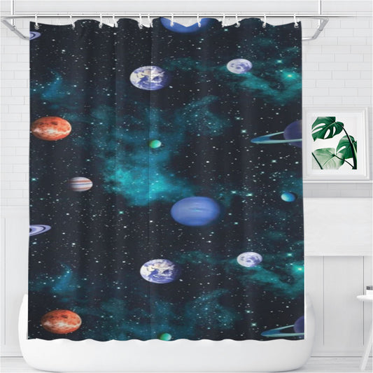 Starlight In The Galaxy Amazing Pattern Bathroom Shower Curtain Fabric Waterproof | 66 X 72 Inch