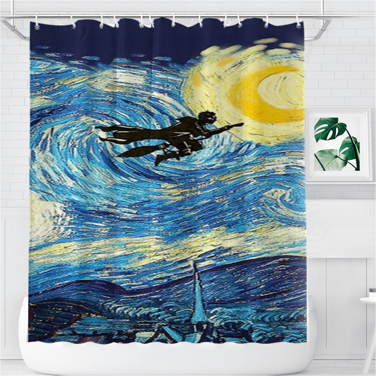 Starry Potter Bathroom Shower Curtain Fabric Waterproof | 66 X 72 Inch