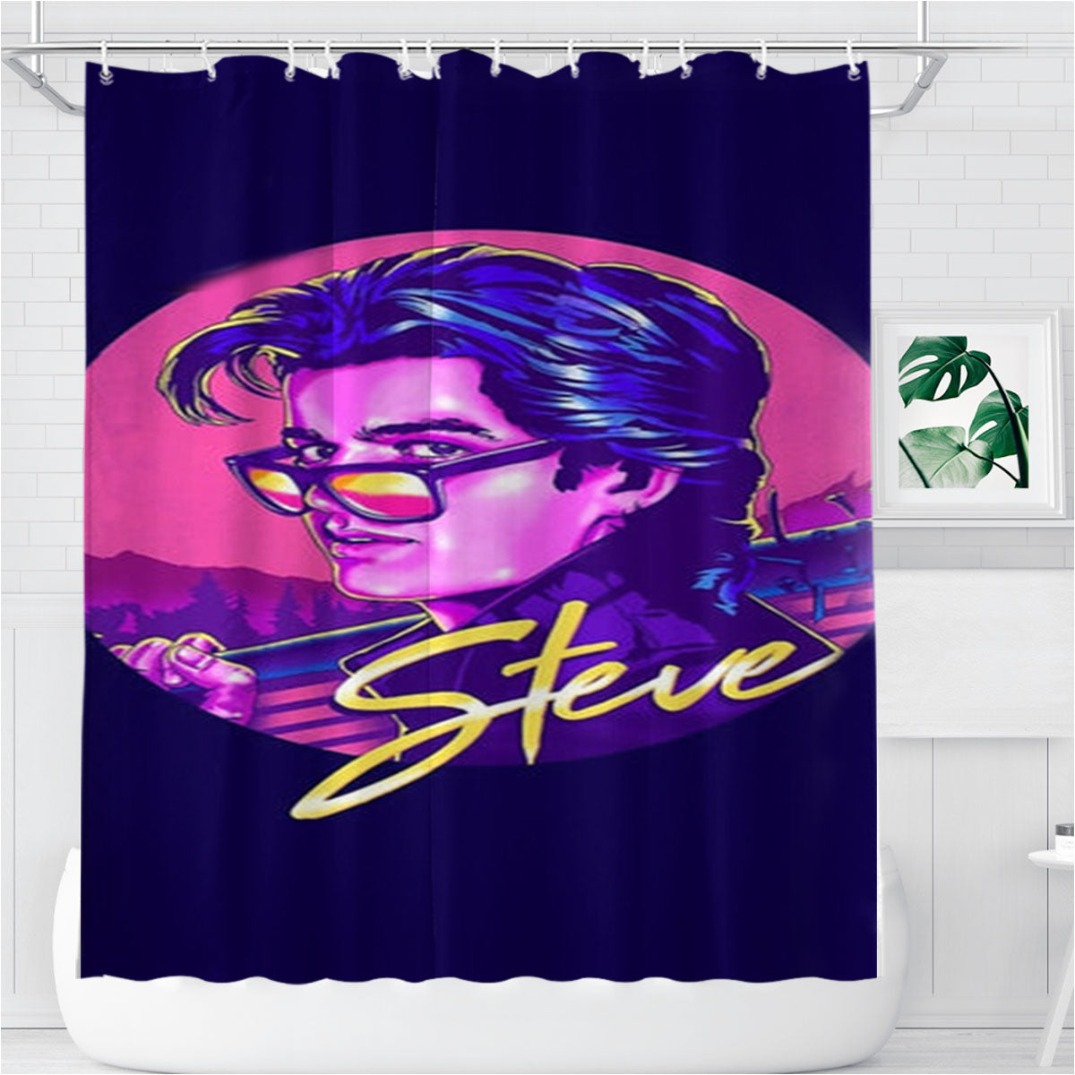 Steve Harrington Bathroom Shower Curtain Fabric Waterproof | 66 X 72 Inch