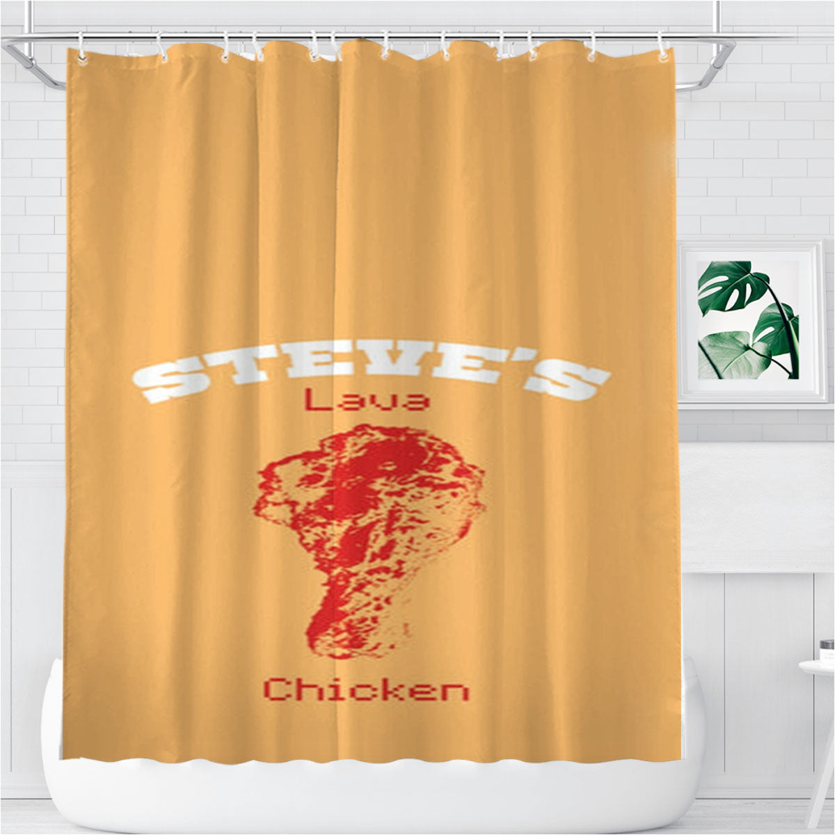Steve'S Lava Chicken Bathroom Shower Curtain Fabric Waterproof | 66 X 72 Inch